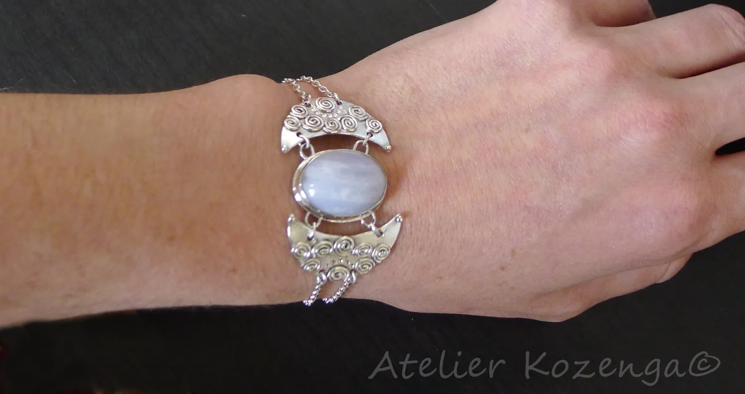 L'Atelier Kozenga Indi bracelet argent calcédoine