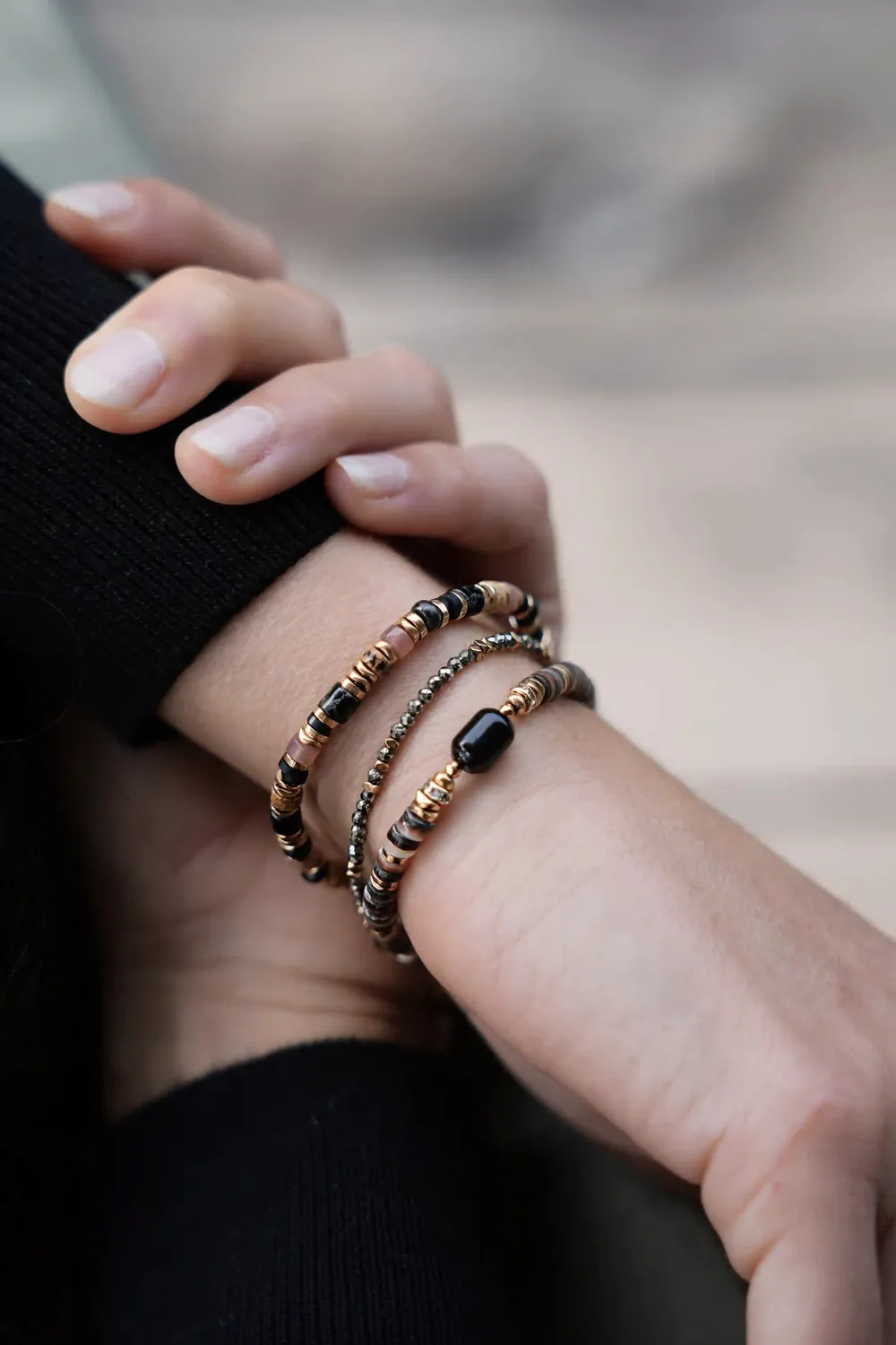 Cloralys Apolline bracelet pyrite doré 15+3 cm