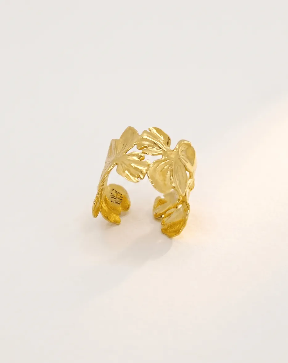 Elise Tsikis Zagora bague réglable dorée fleur