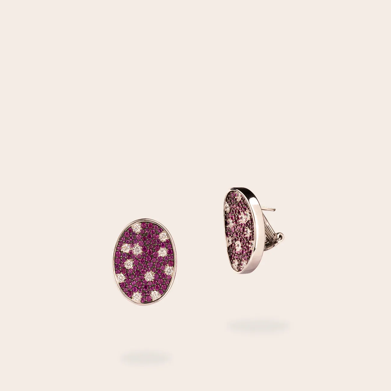 ULTIMA EDIZIONE Pavé Ovale boucles d'oreilles ovale couleur