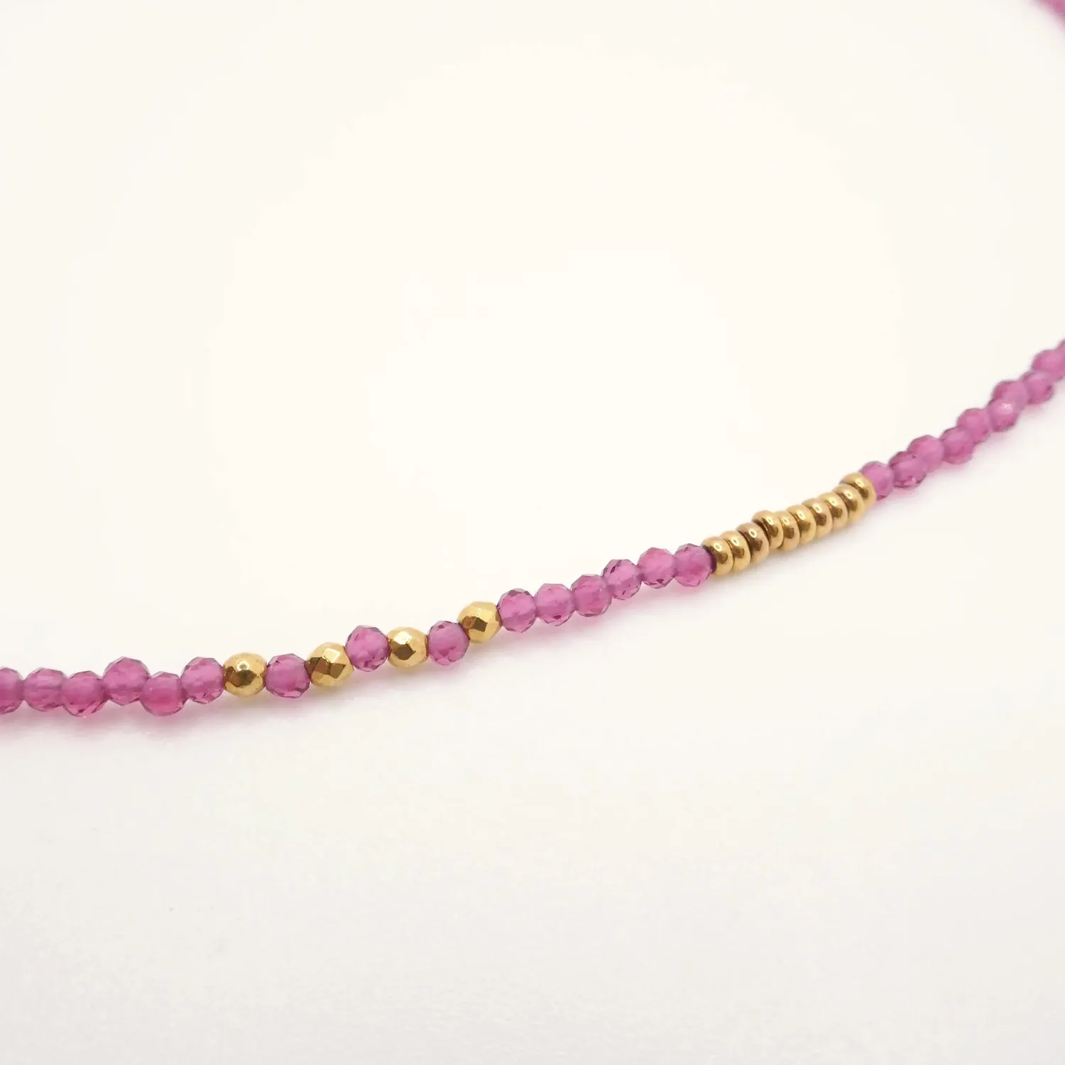 Cloralys Adélia collier cristal fuchsia 36 cm