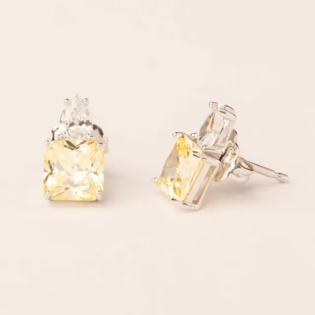 Ultima Edizione Drops boucles doreilles pierre carrée colorée
