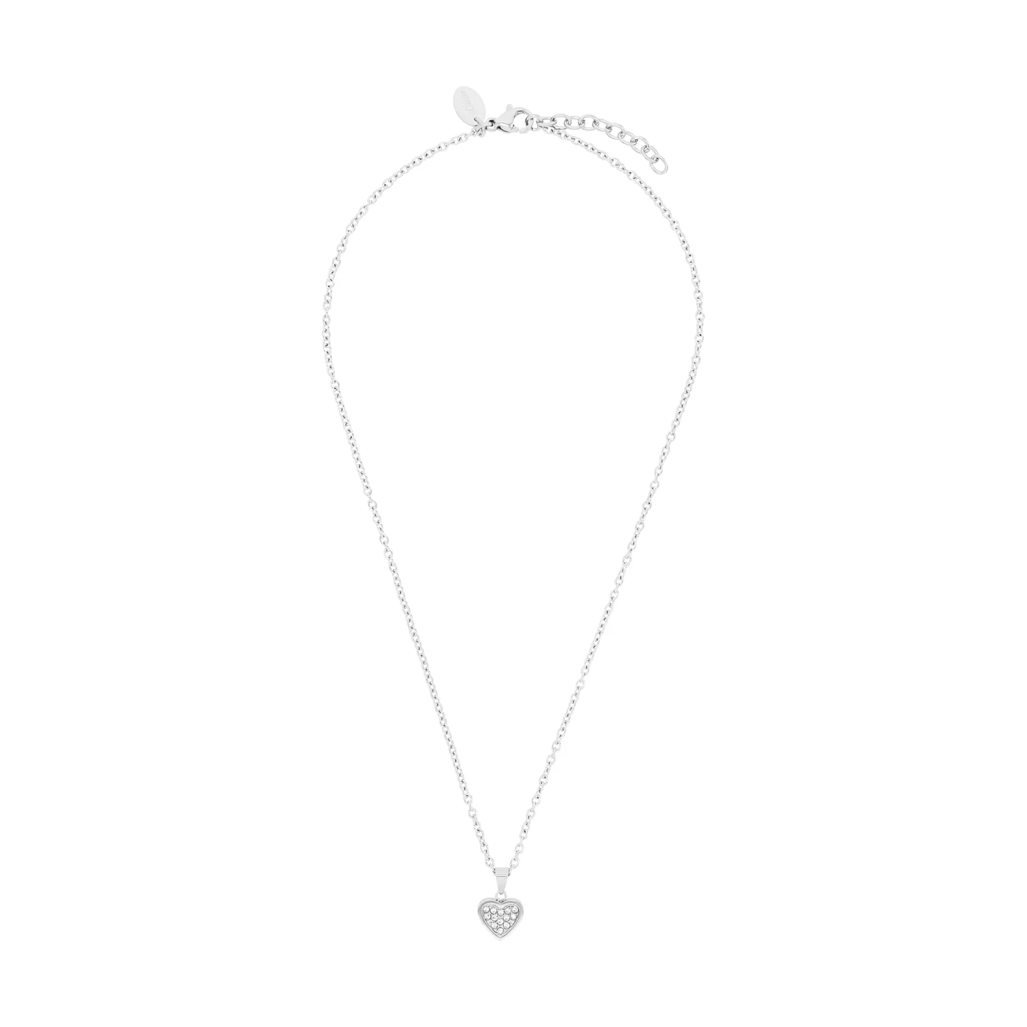 s.Oliver Collier Fille Acier Cœur Blanc 37 cm