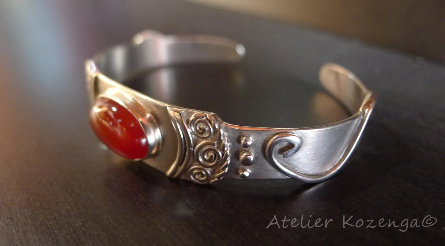L'Atelier Kozenga Cornaline bracelet argent