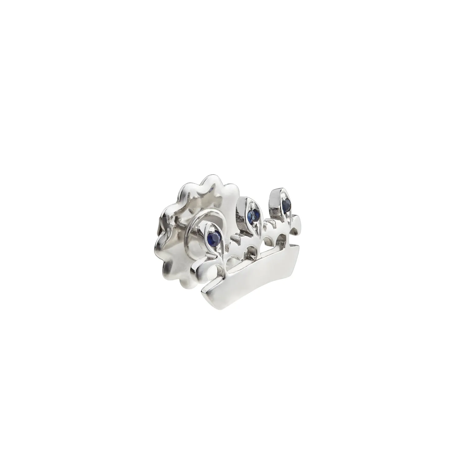 Lorella Tamberi Canal Bee Queen Crown boucles saphirs or blanc