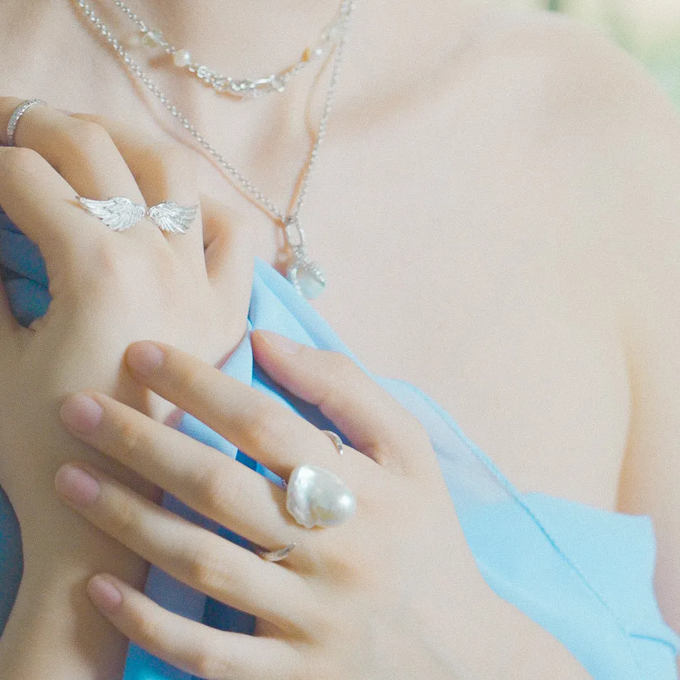 Lorella Tamberi Artemis Double Talon bague perle baroque