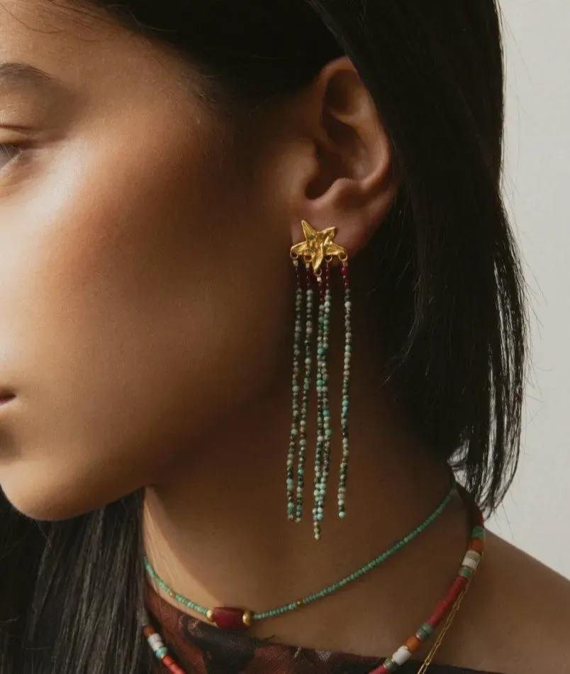 Elise Tsikis Kachina Junta boucles d'oreilles turquoise