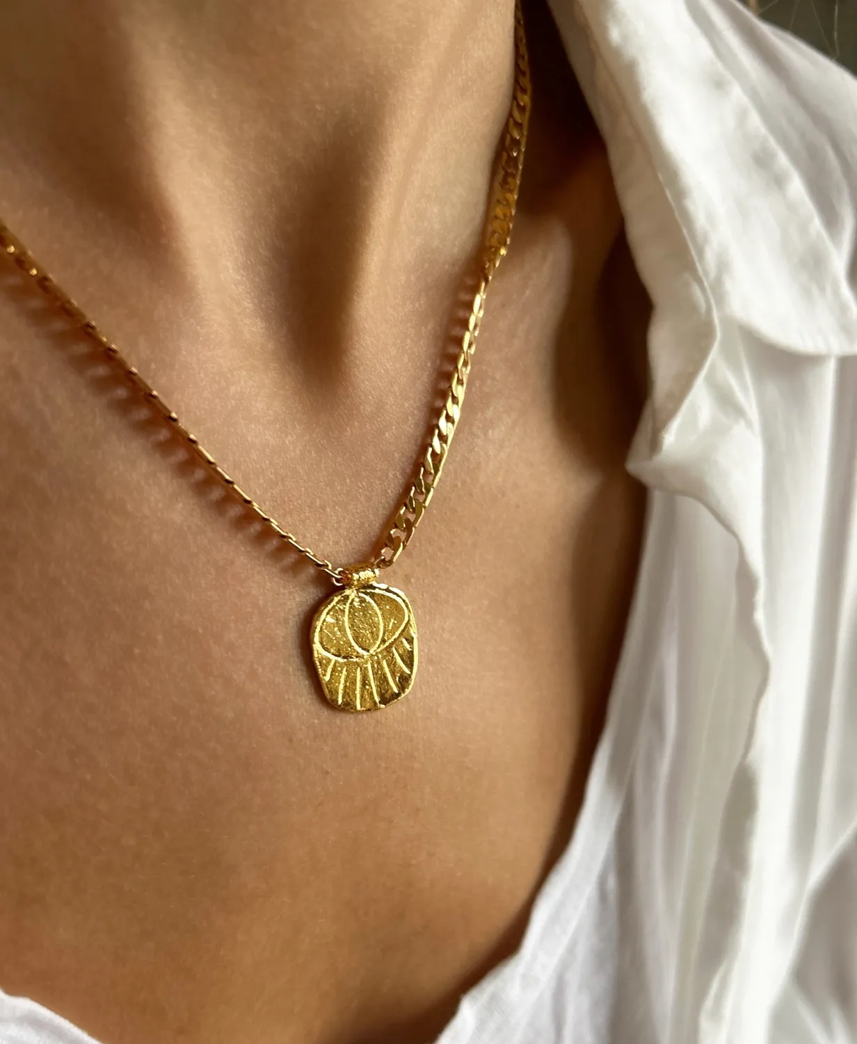 Elise Tsikis Topia collier œil grec gourmette 45 cm