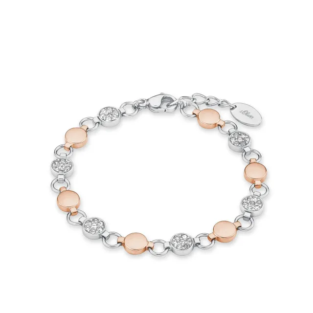 s.Oliver bracelet femme bicolore argent acier motif