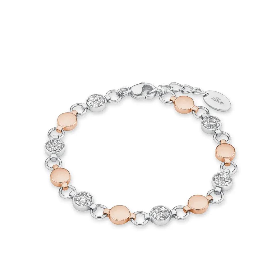 s.Oliver bracelet femme bicolore argent acier motif