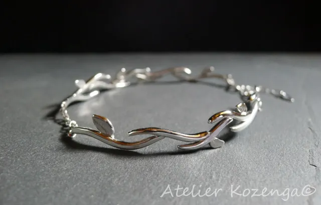 L'Atelier Kozenga Végétal bracelet de cheville argent 950