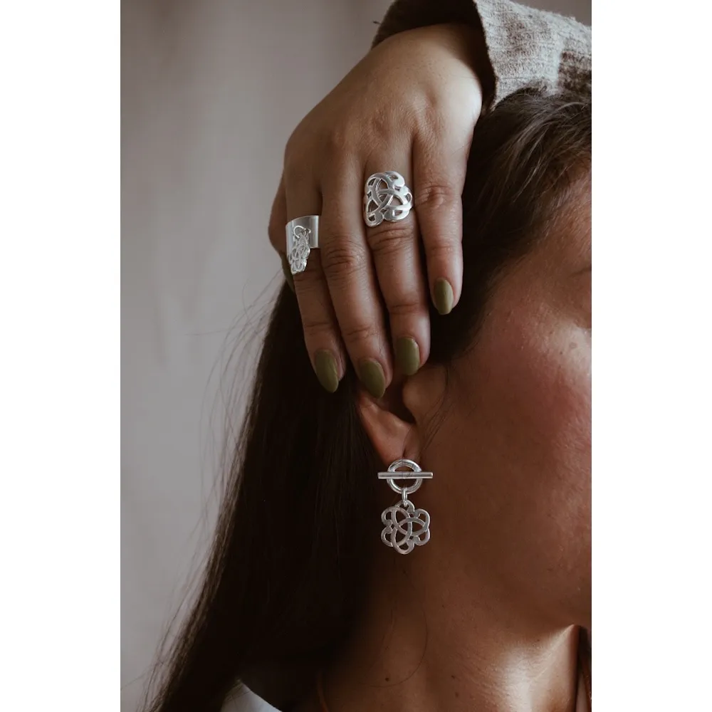 Secret de Cuir N°365 Serenity bague réglable plaqué argent