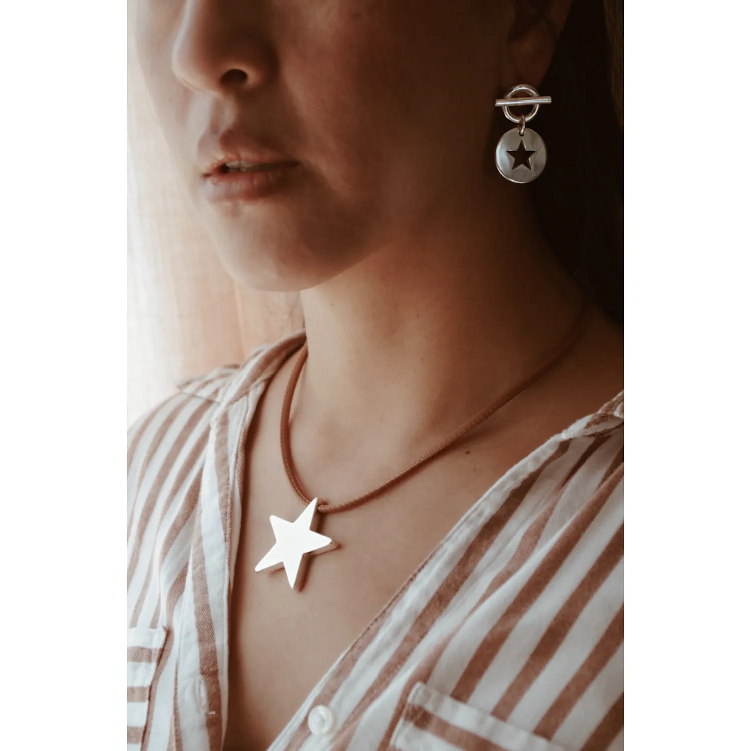 Secret de Cuir N°1352 ras de cou cuir pendentif argent