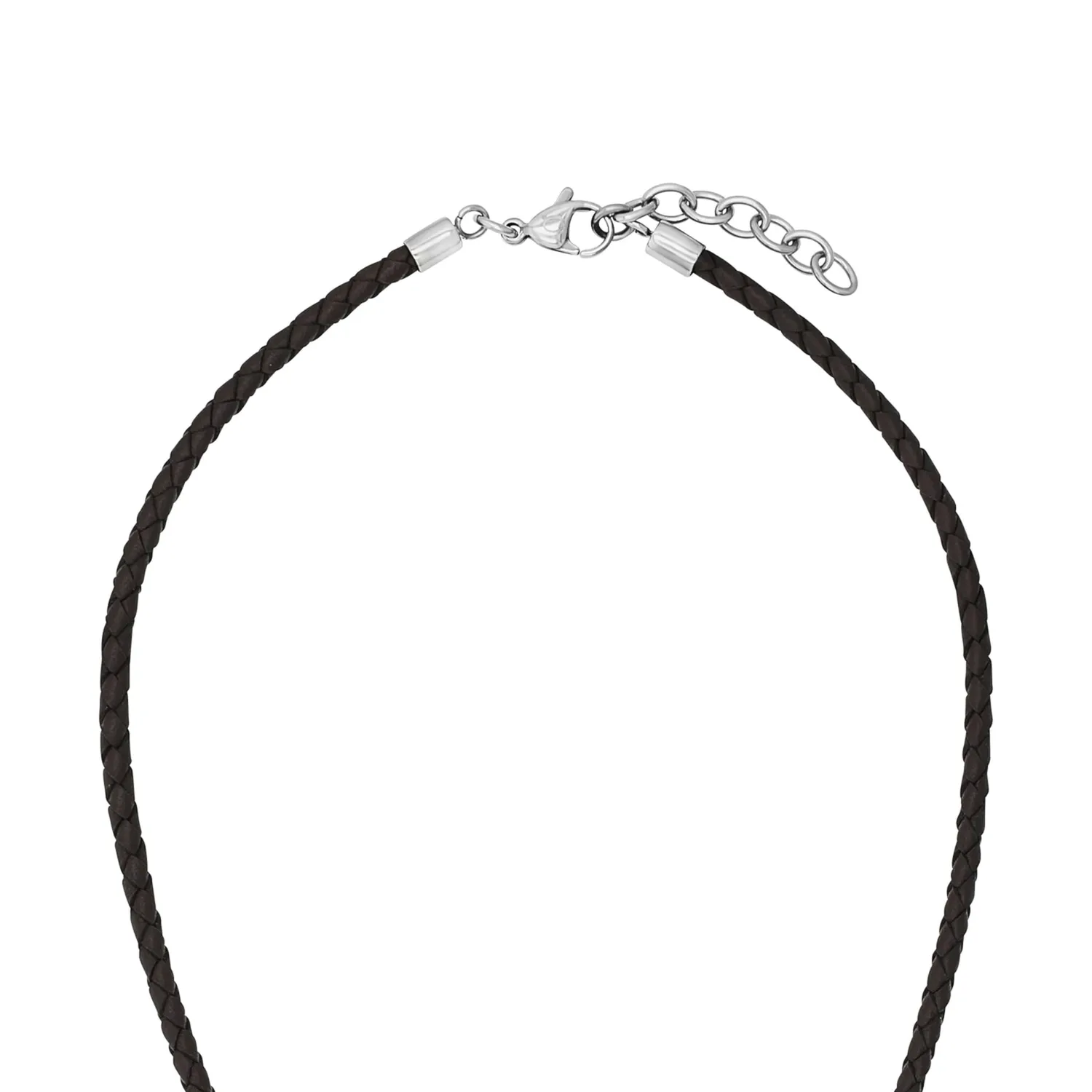 s.Oliver collier garçon croix acier cuir noir