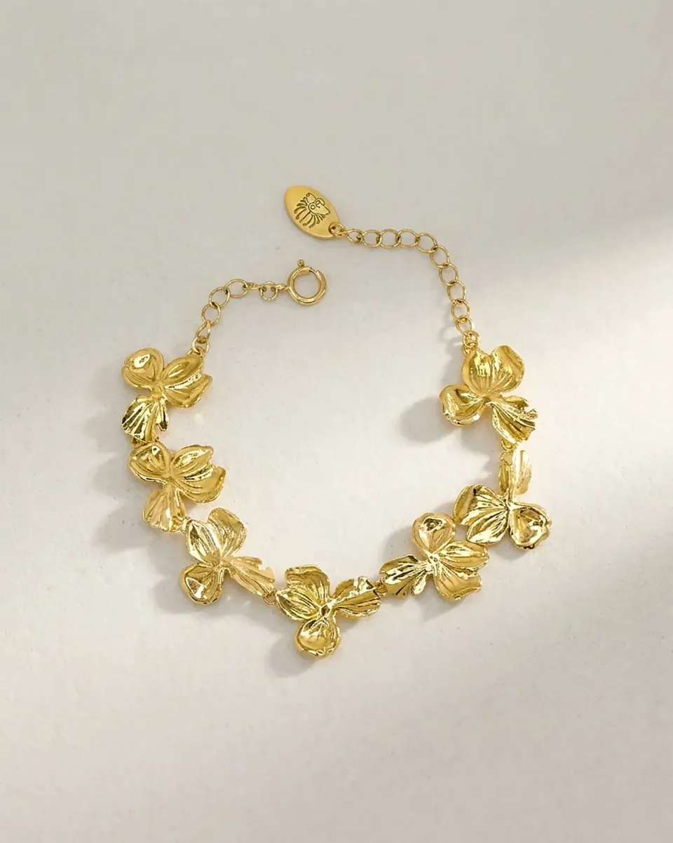 Elise Tsikis Kallisti bracelet fleurs doré