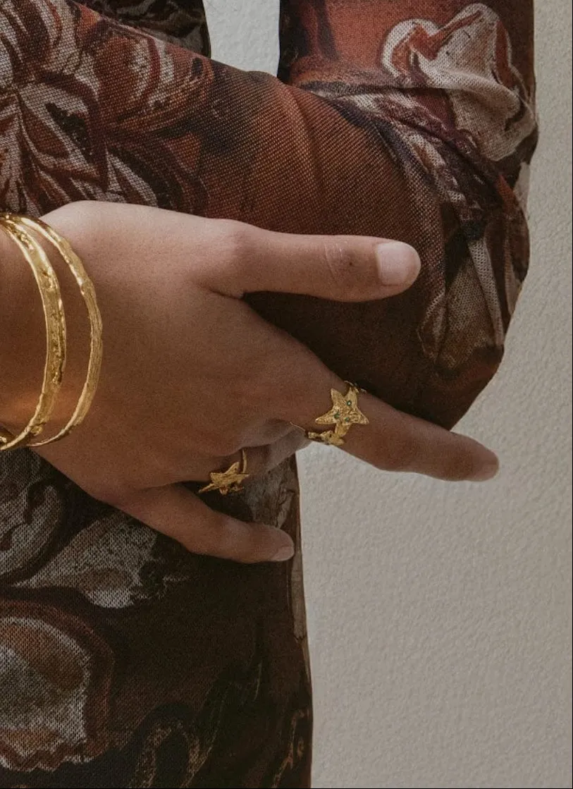 Elise Tsikis Kachina Valera bague étoiles cristaux ajustable
