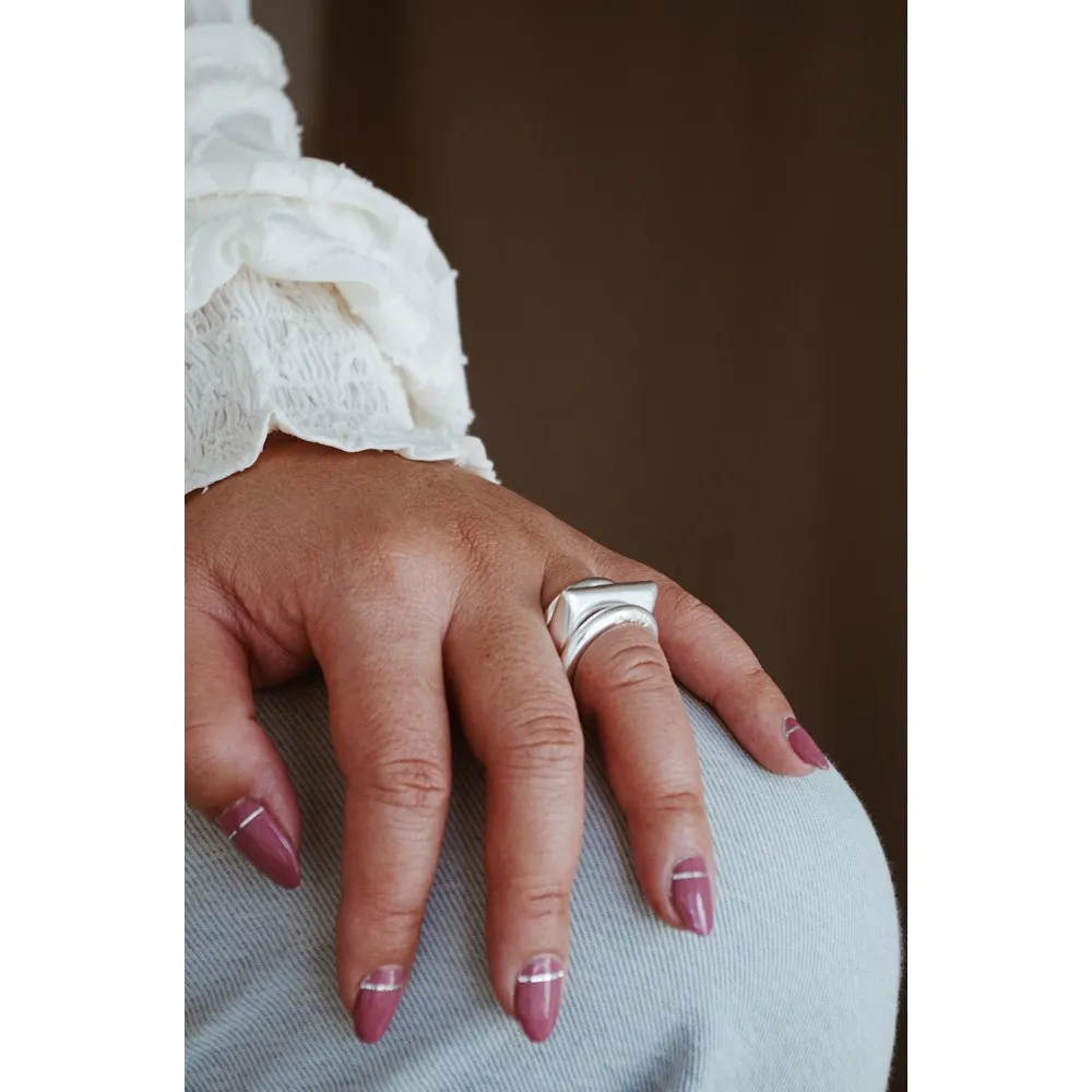 Secret de Cuir N°609 bague art déco plaqué argent