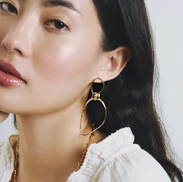 Elise Tsikis Mysore boucles or jaune 7 cm