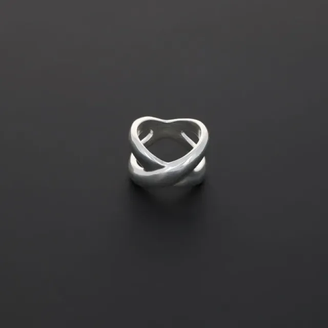 Secret de Cuir N°1003 bague X plaqué argent 11g
