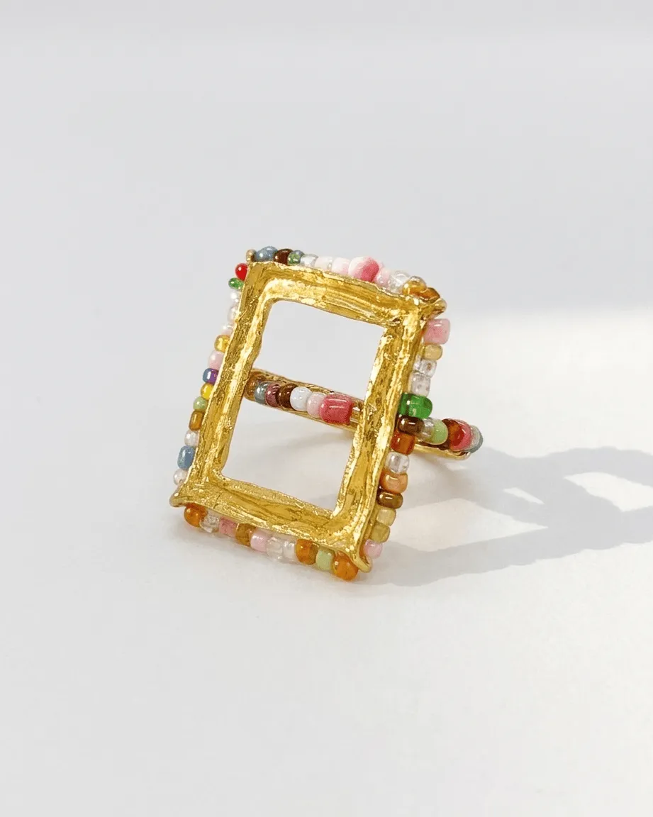Elise Tsikis Oros bague nacre multicolore 52