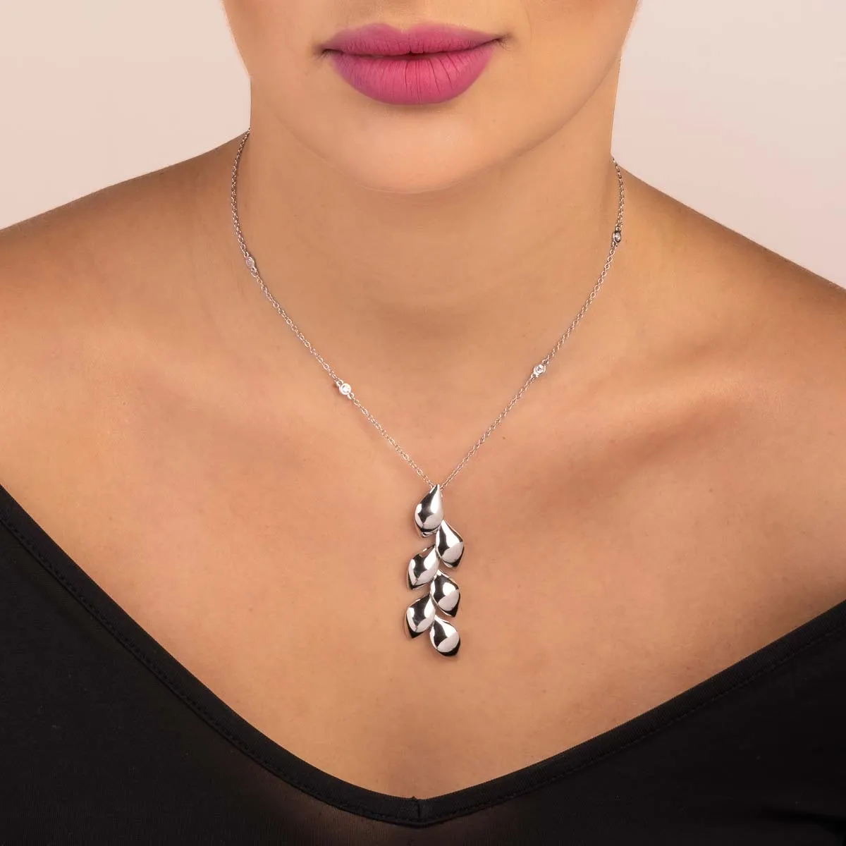 Ultima Edizione feuilles collier pendant doré