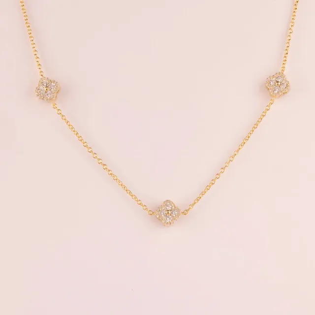 Ultima Edizione Mini Flowers collier 42 cm doré