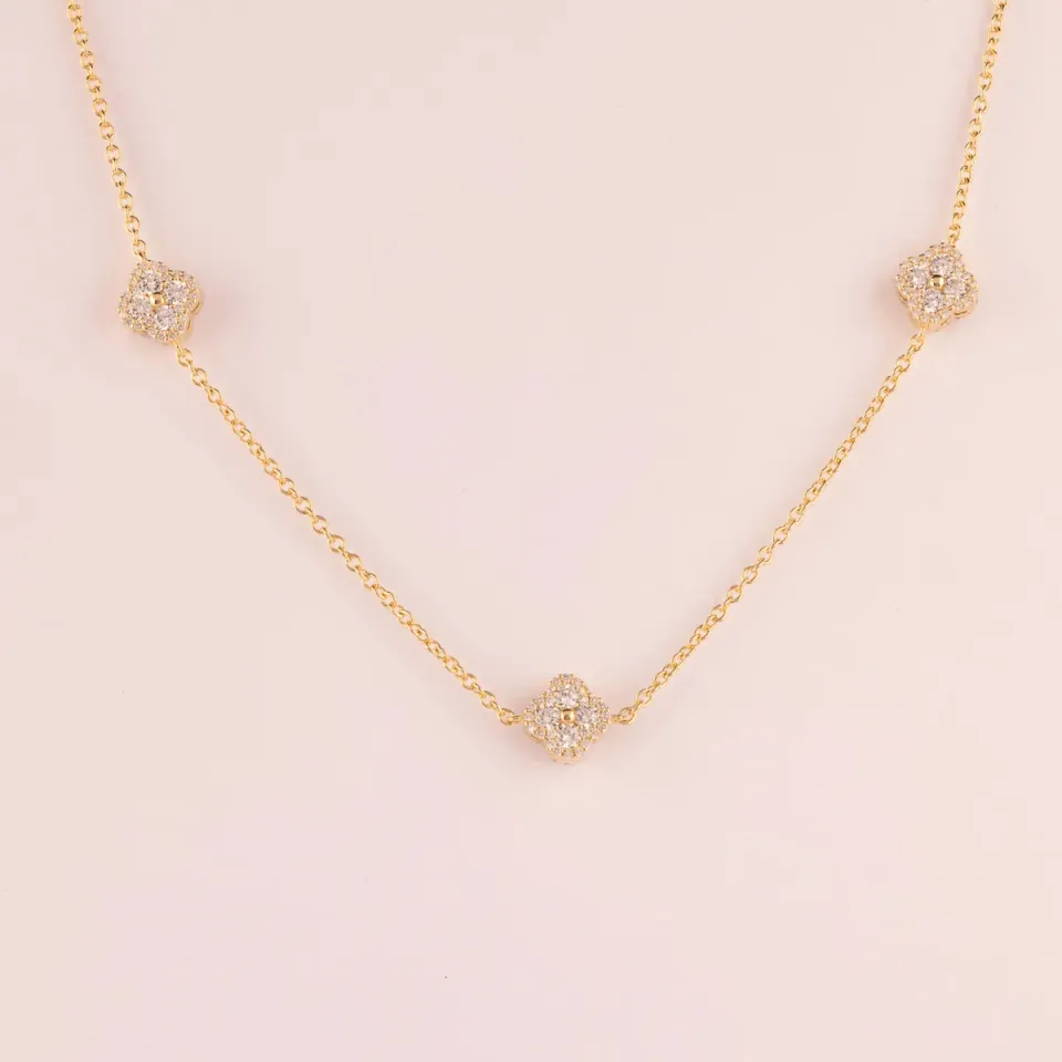 Ultima Edizione Mini Flowers collier 42 cm doré