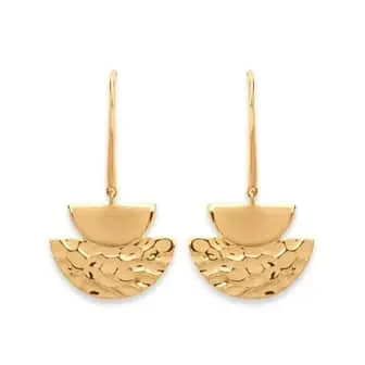 Oriana France boucles double croissant lune plaqué or