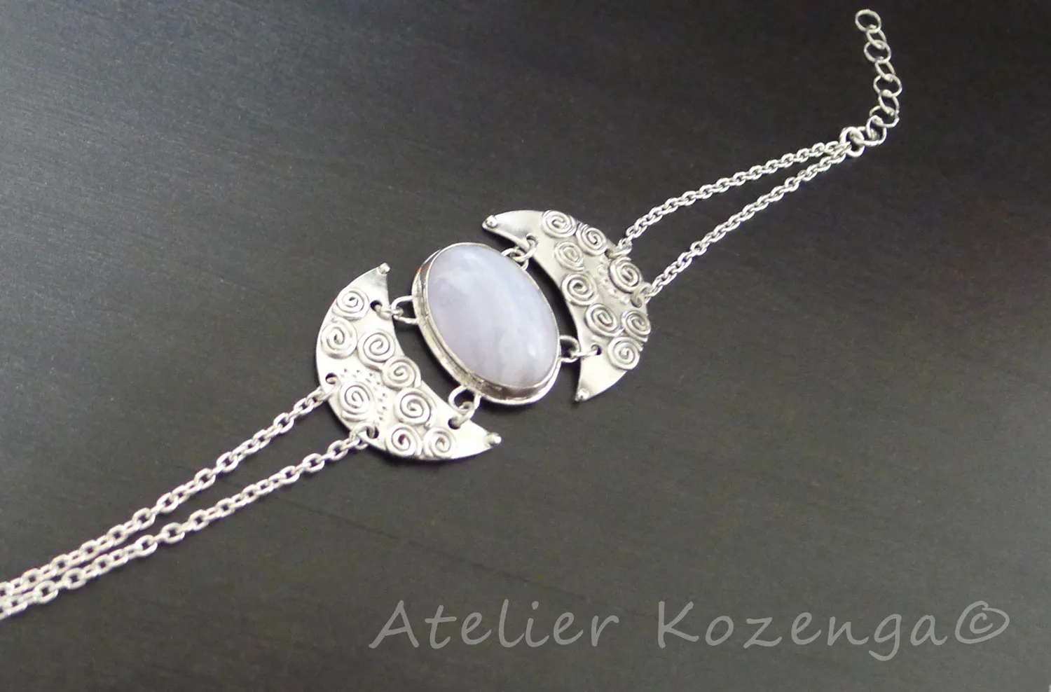 L'Atelier Kozenga Indi bracelet argent calcédoine
