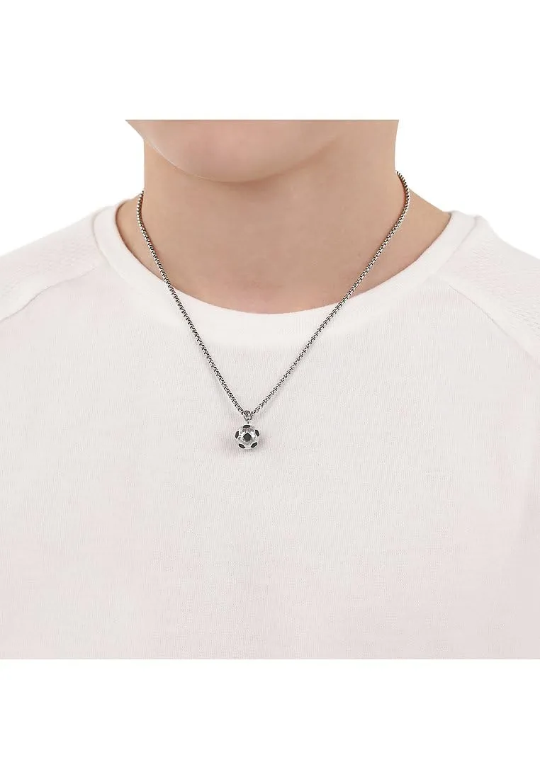 s.Oliver 2038011 collier acier football garçon 40+3 cm