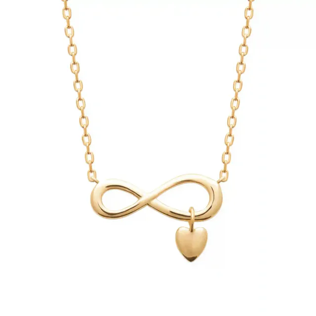 Oriana France Infini Cœur collier plaqué or breloque