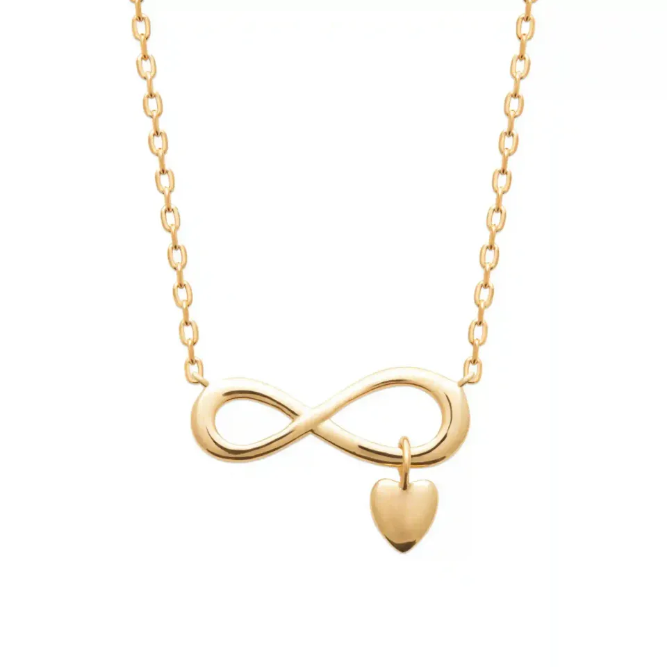 Oriana France Infini Cœur collier plaqué or breloque