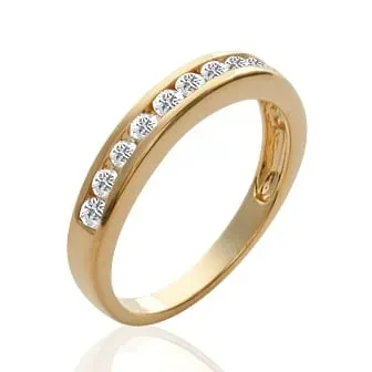 Oriana France alliance bague plaqué or zircons blancs