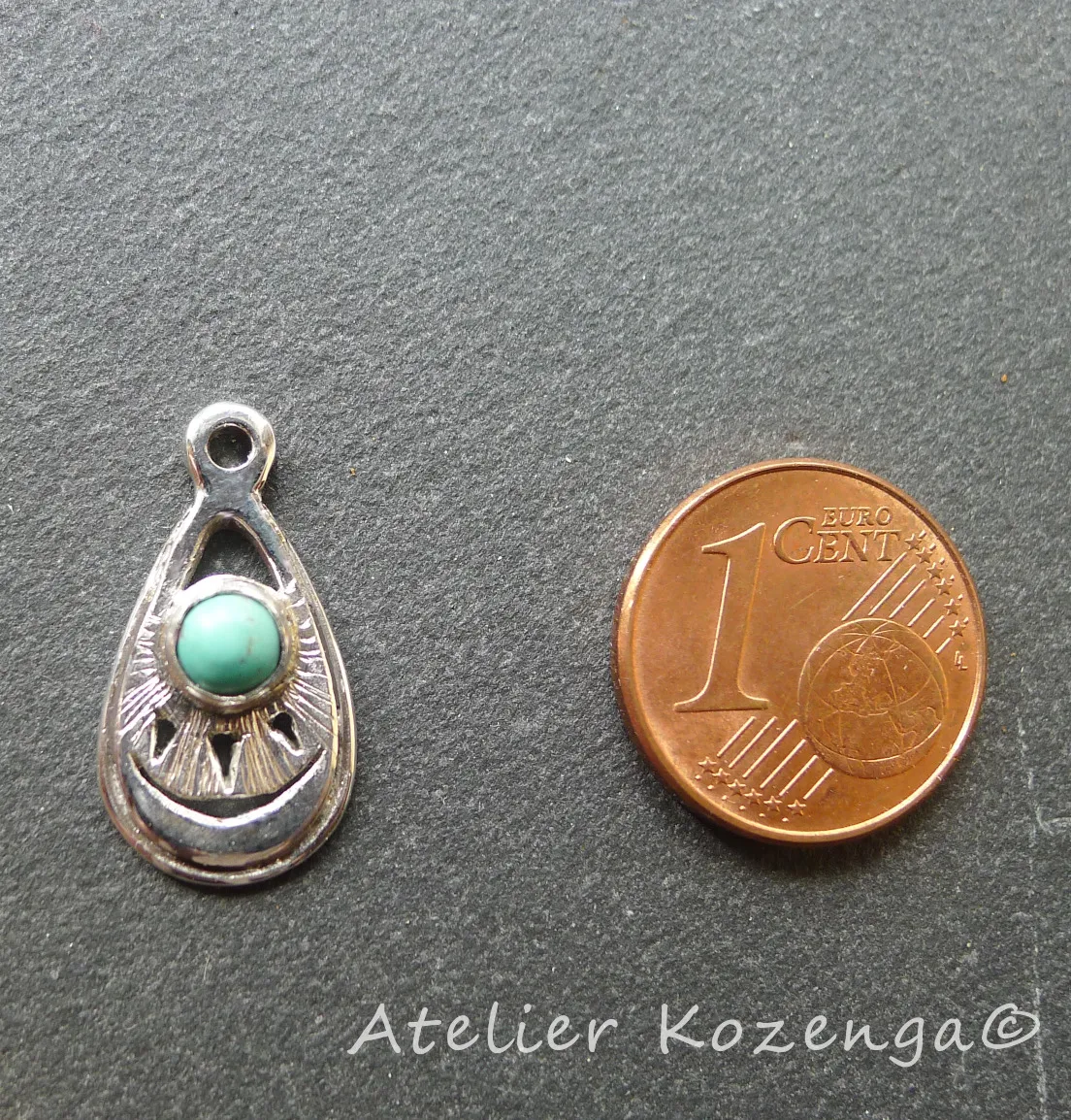 L'Atelier Kozenga Soleil Lune boucles turquoise argent