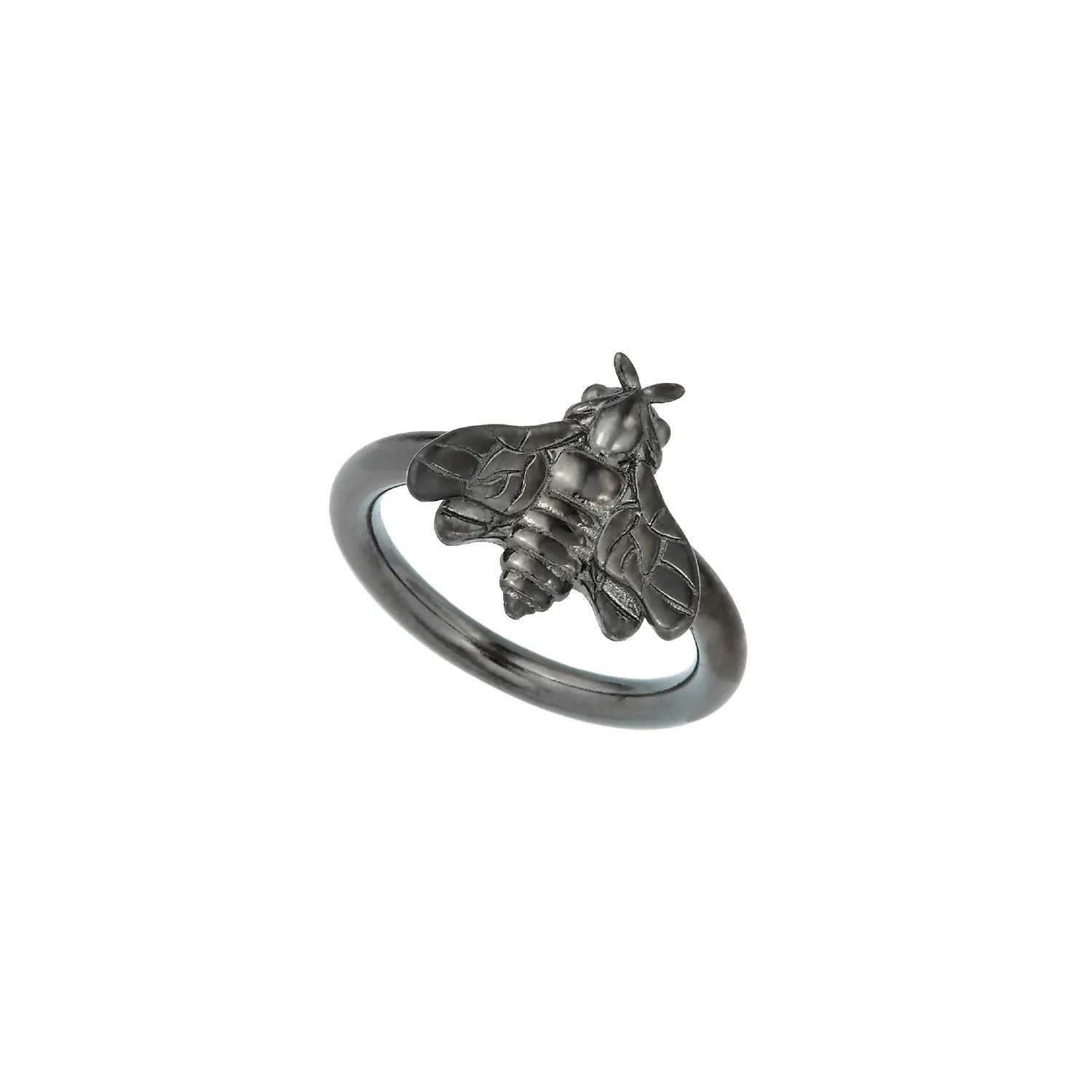 Lorella Tamberi Canal Bee Queen Single Bee Ring bague noirci