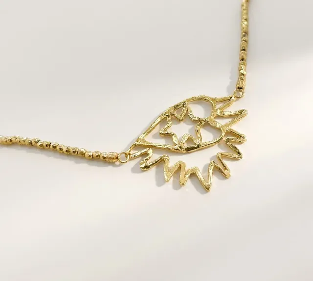 Elise Tsikis Itiba collier pierres noir 40 cm