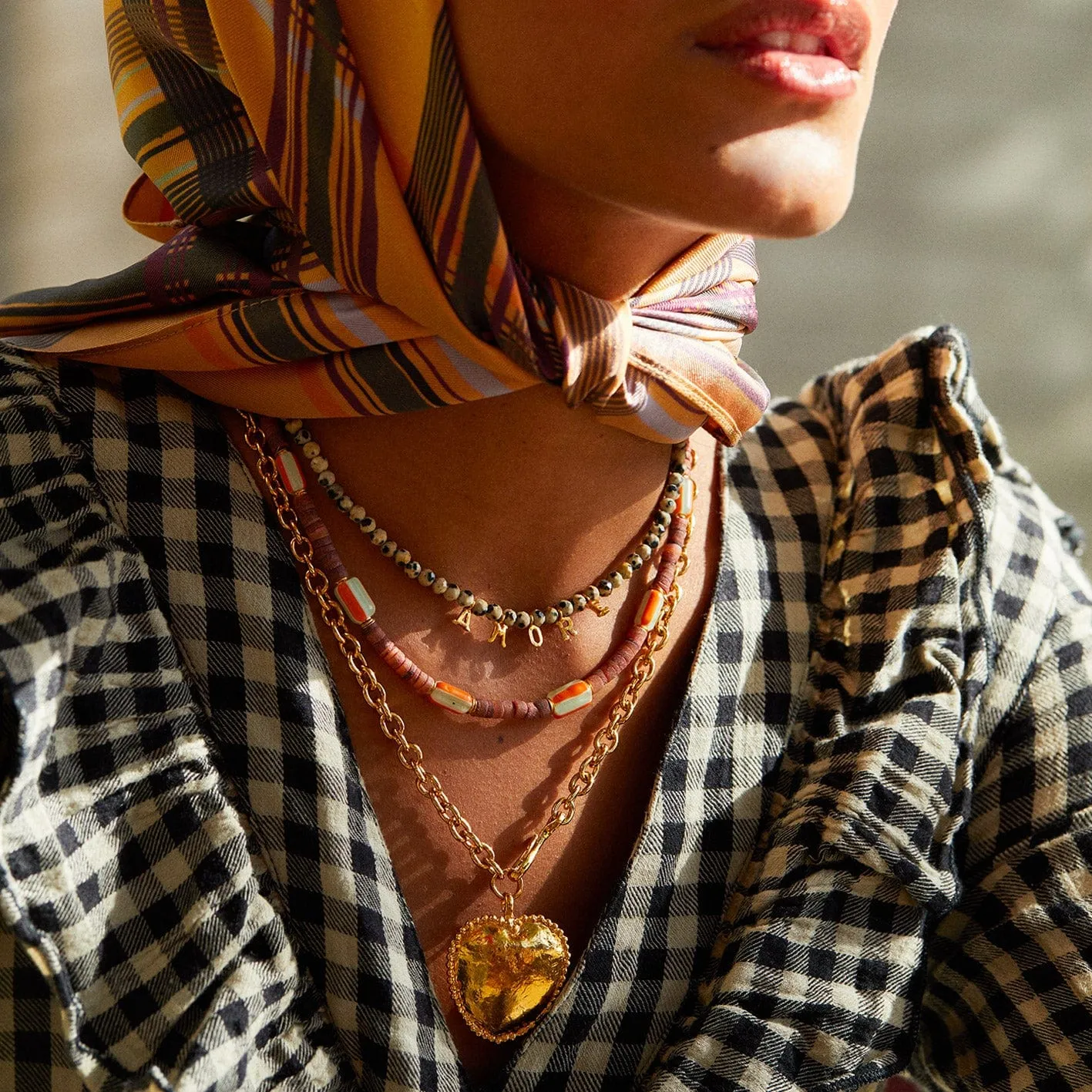 Elise Tsikis Ciarly collier cordon jaspe dalmatien
