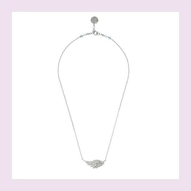 Lorella Tamberi Canal Artemis Wing collier long argenté zircons