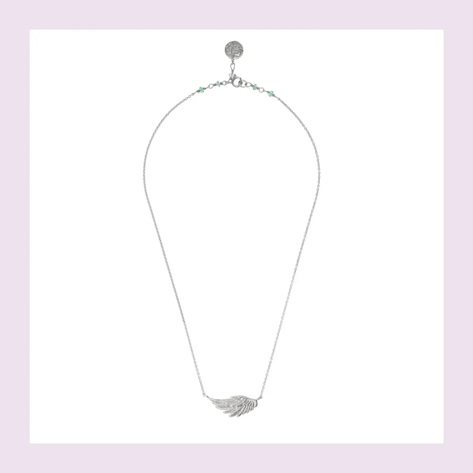 Lorella Tamberi Canal Artemis Wing collier long argenté zircons