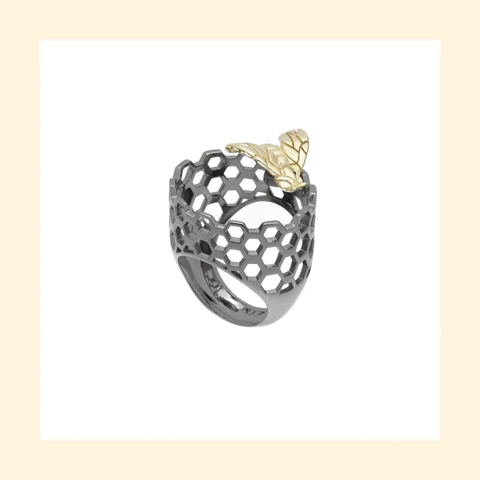 Lorella Tamberi Canal Bee Queen ruche bague abeille or