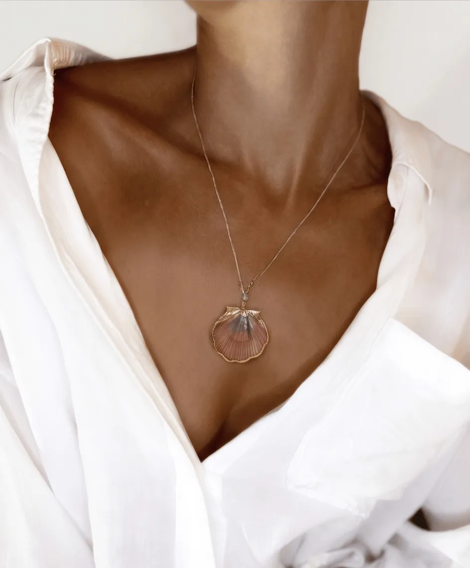 Elise Tsikis Ithaki collier coquillage cordon coton