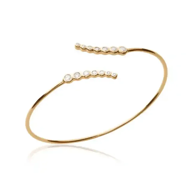 Oriana France jonc bracelet plaqué or zircons ronds