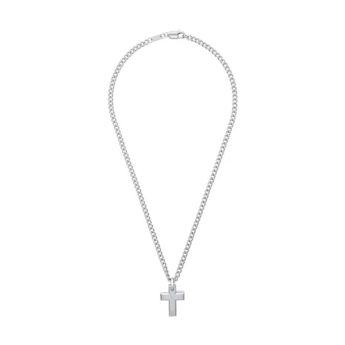 s.Oliver Collier Homme Pendentif Croix Acier Argenté