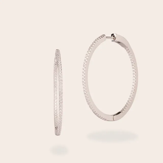 Ultima Edizione cerchio 3 cm créoles micro zircons blancs