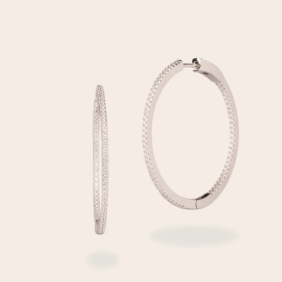Ultima Edizione cerchio 3 cm créoles micro zircons blancs