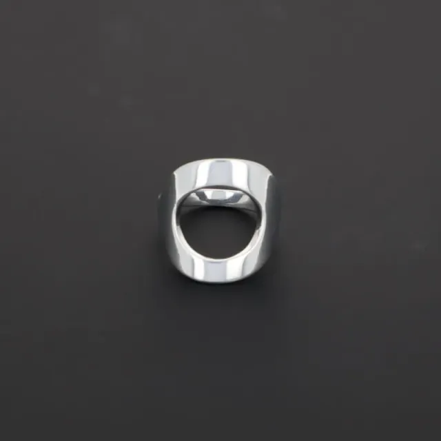 Secret de Cuir N°507 bague ronde argent plaqué 2,4 cm