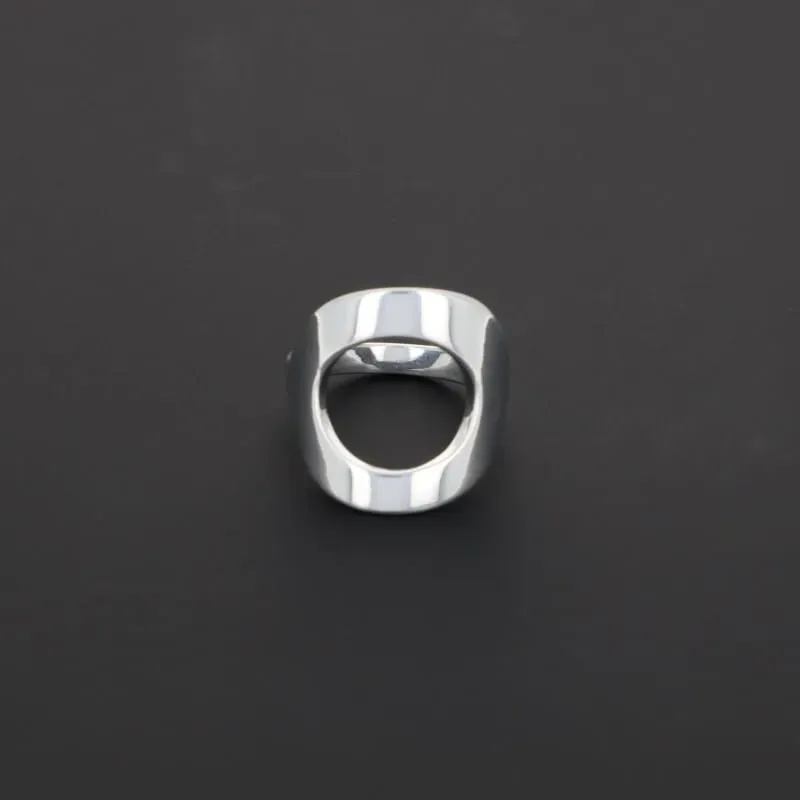 Secret de Cuir N°507 bague ronde argent plaqué 2,4 cm