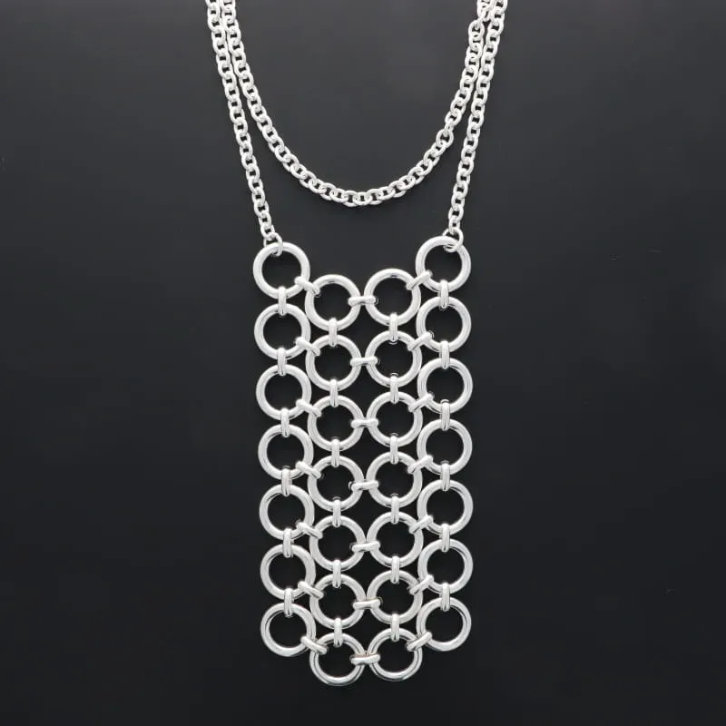 Secret de Cuir N°1643 sautoir armure plaqué argent