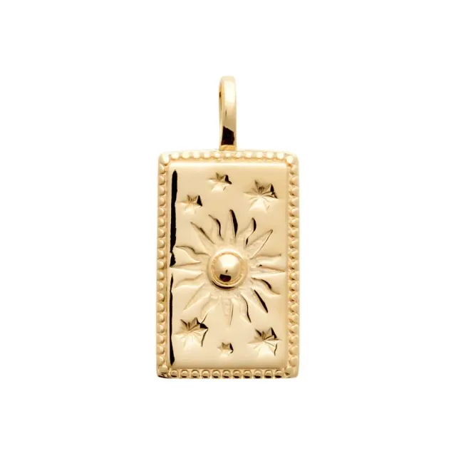 Oriana France médaillon soleil pendentif plaqué or sans nickel