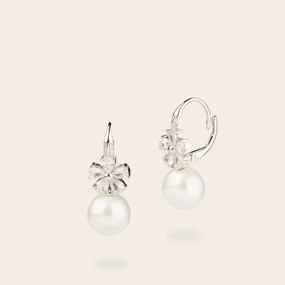 Ultima Edizione Fiore boucles d’oreilles fleur perle